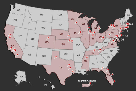 clickable USA map